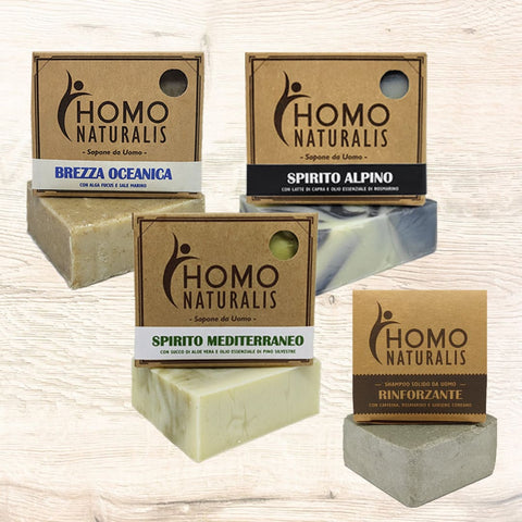 Naturalis Kit Doccia | 3 Saponi Artigianali + Shampoo Solido