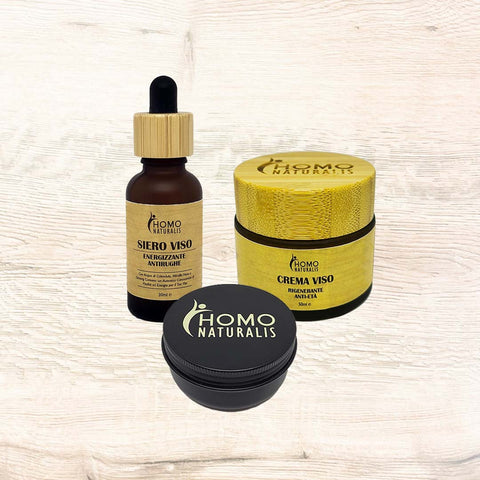 bundle pelle crema viso siero viso deodorante homo naturalis