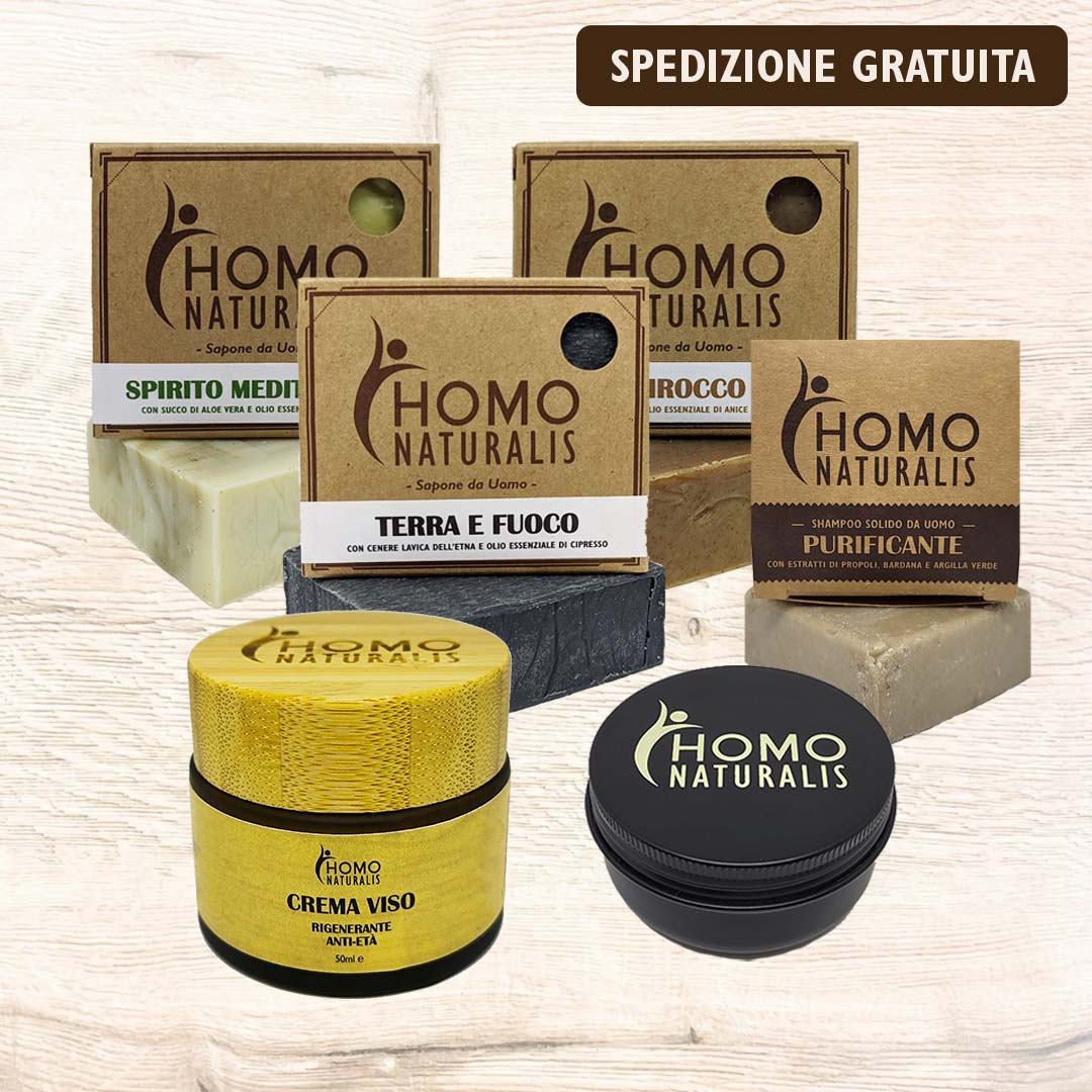 kit naturalis 3 saponi shampoo crema viso deodorante