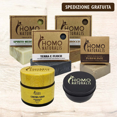 kit naturalis 3 saponi shampoo crema viso deodorante