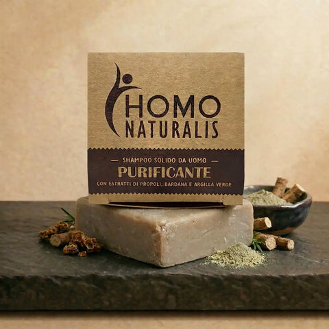 Shampoo Solido Purificante antiforfora per Uomo Homo Naturalis