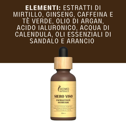 Siero Viso Uomo - Energizzante Antirughe Naturale