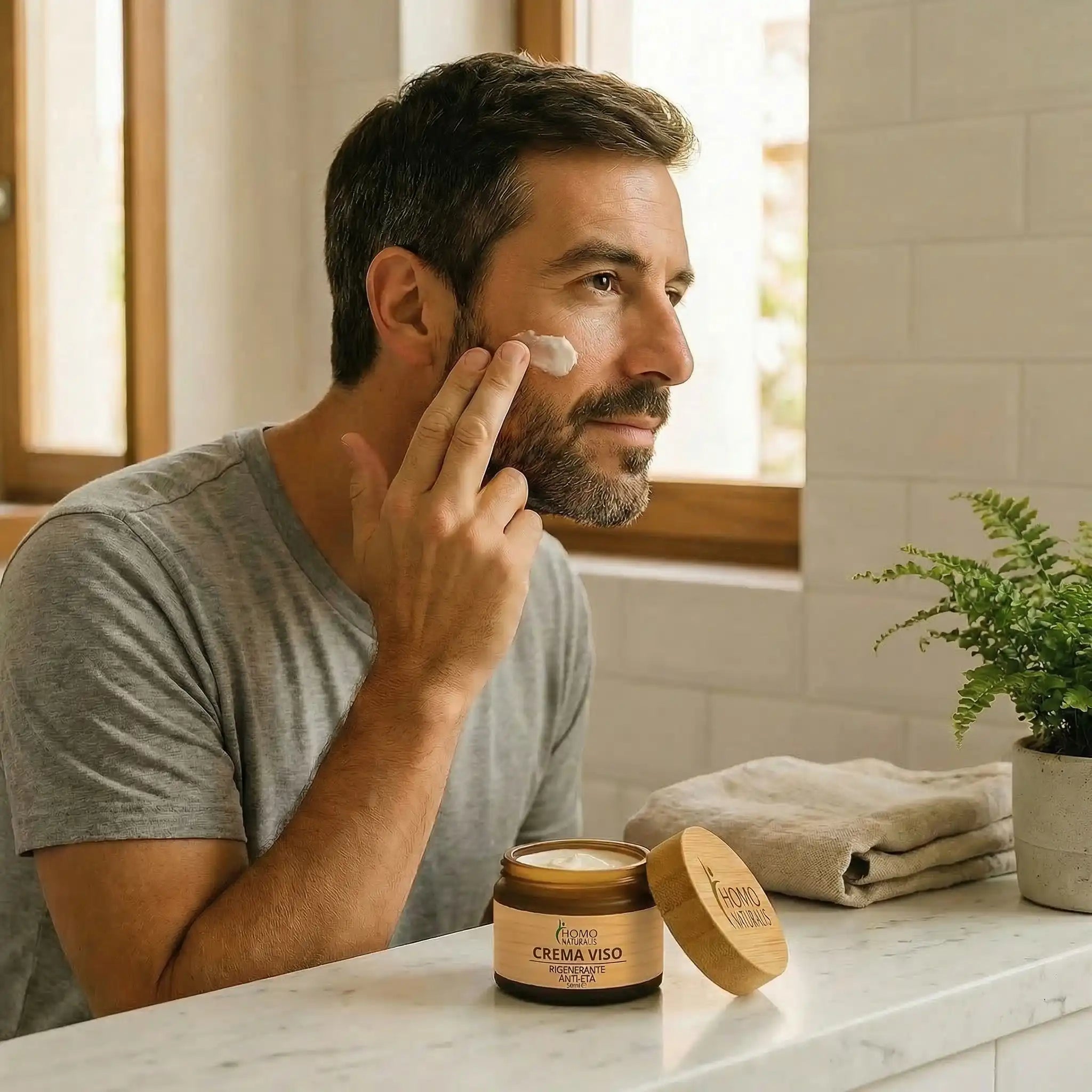 crema viso homo naturalis applicazione
