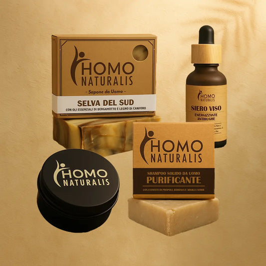 kit naturalis starter sapone shampoo deodorante siero uomo naturale A