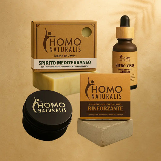 kit naturalis starter sapone shampoo deodorante siero uomo naturale B