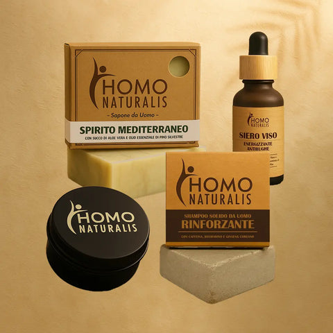 kit naturalis starter sapone shampoo deodorante siero uomo naturale B