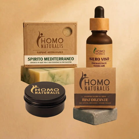 kit naturalis starter sapone shampoo deodorante siero uomo naturale B