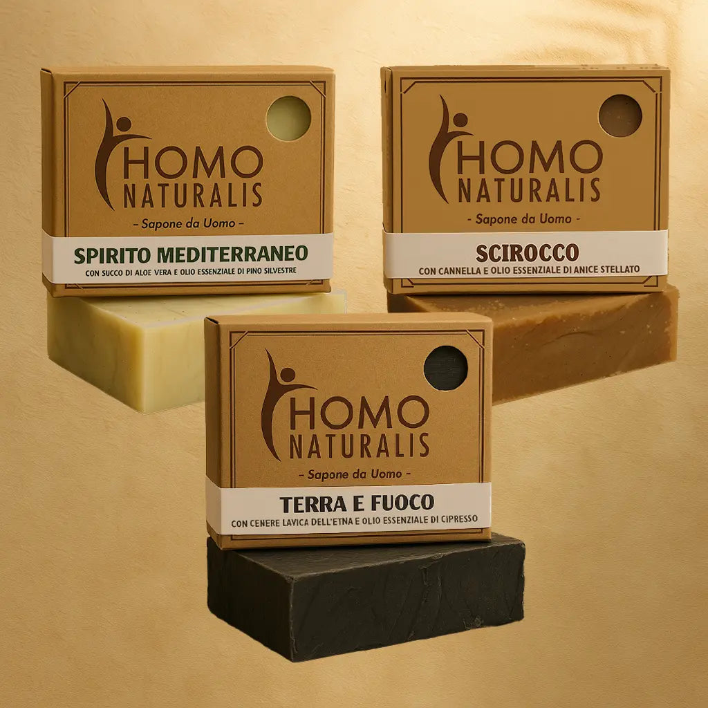 set 3 saponi artigianali uomo homo naturalis variante A