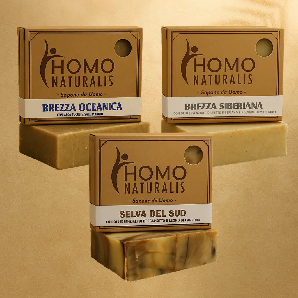 set 3 saponi artigianali uomo homo naturalis variante B
