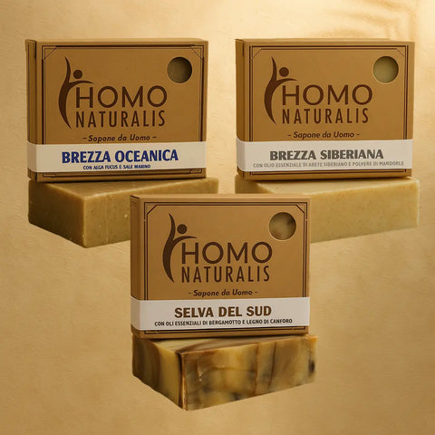 set 3 saponi artigianali uomo homo naturalis variante B