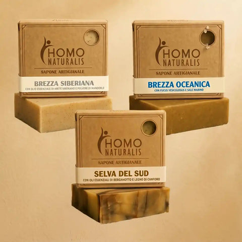 set 3 saponi artigianali uomo homo naturalis variante B