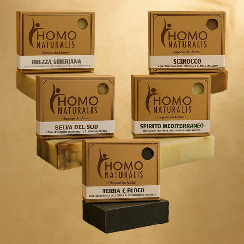set 5 saponi artigianali uomo homo naturalis